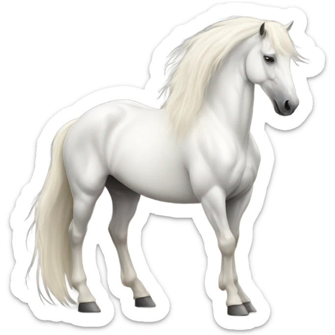 White horse sticker