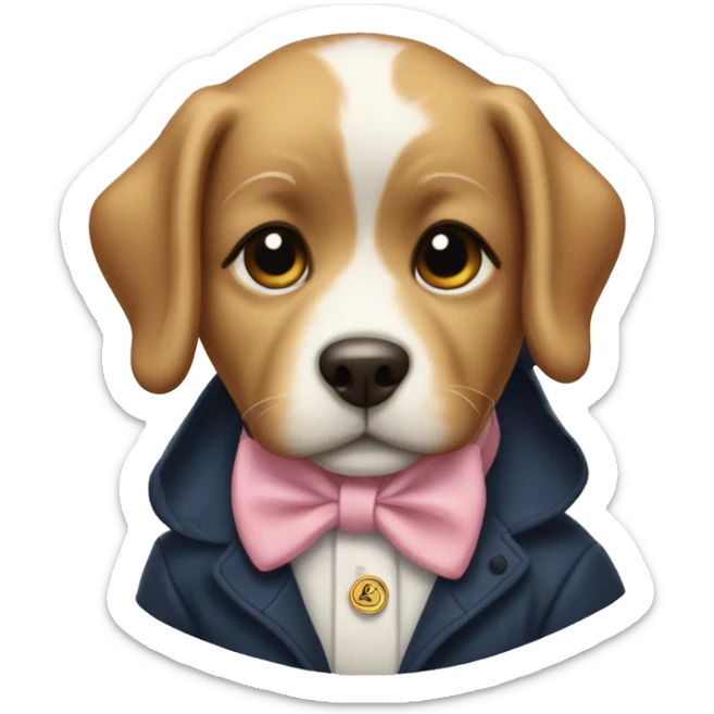 Preppy puppy sticker