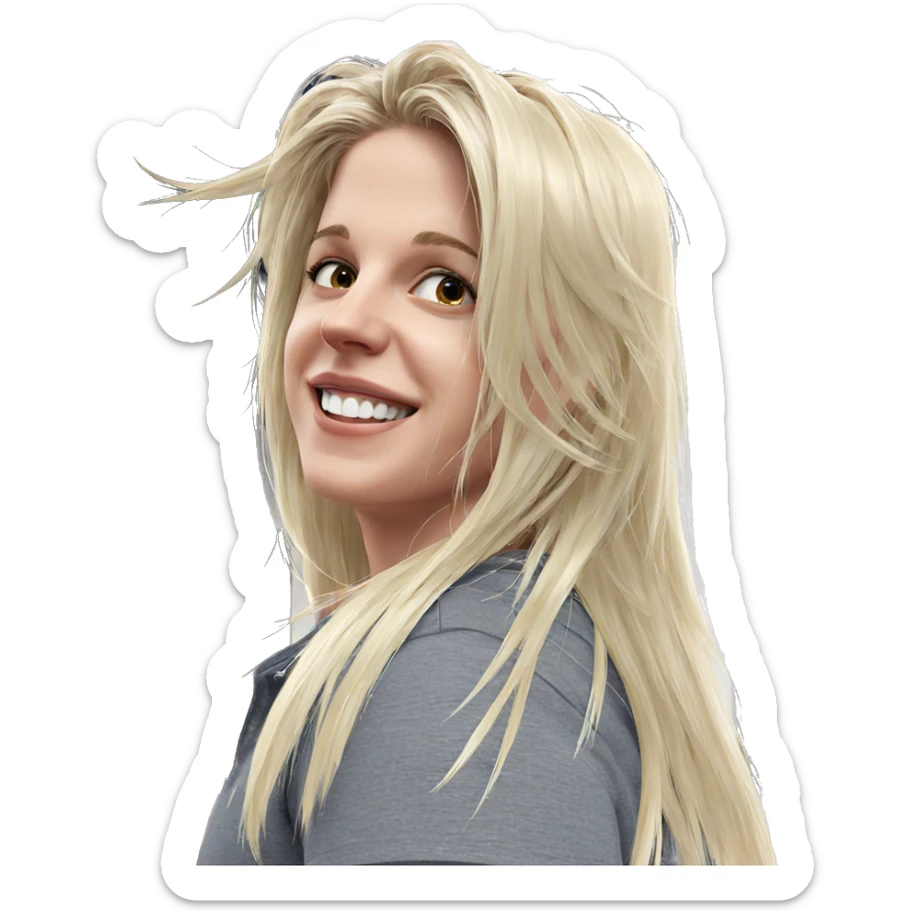 smiling blonde boy portrait sticker