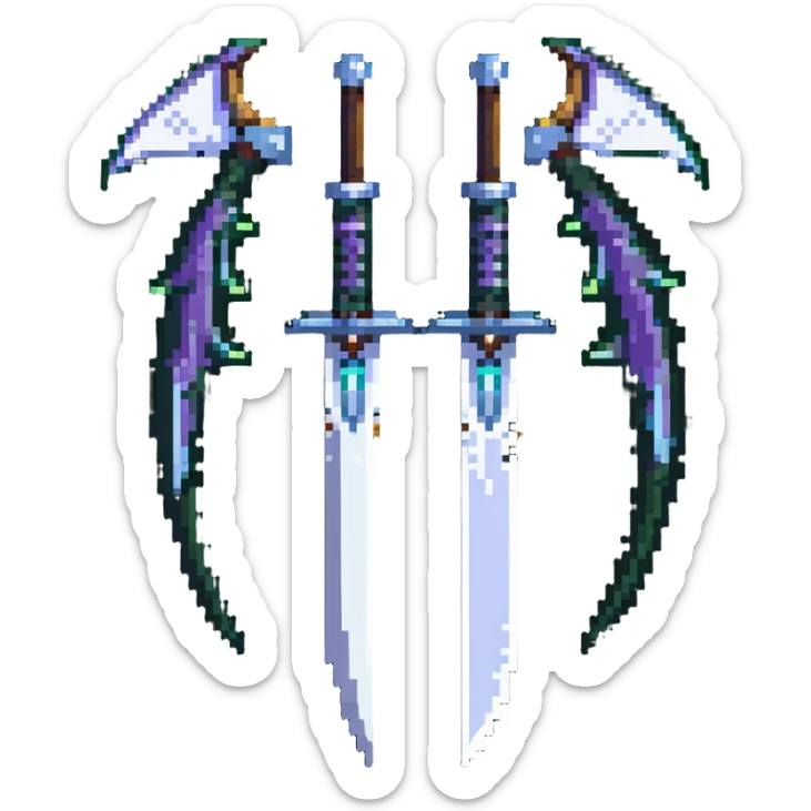 Warglaives from World of Warcraft, curved dual blades, Illidan Stormrage's weapons sticker