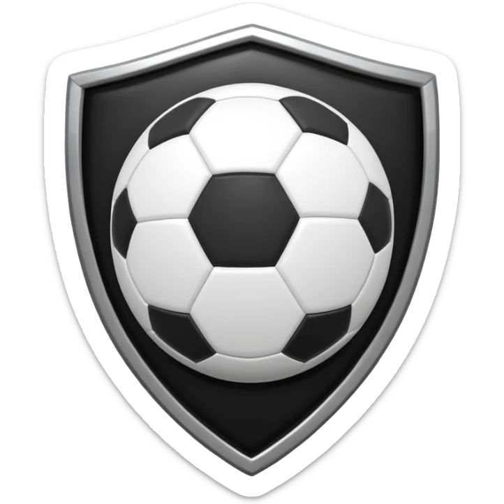 Albacete fútbol escudo, negro blanco y con un balón en medio sticker