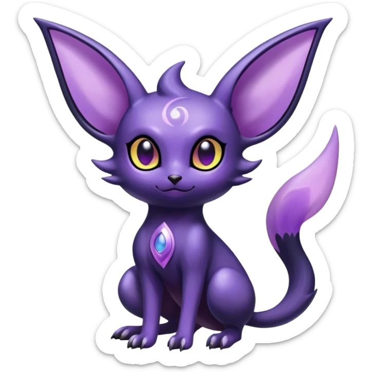 Shiny Dark Ethereal Noibat-Espeon-Umbreon-Nidorino-fusion-hybrid full body sticker