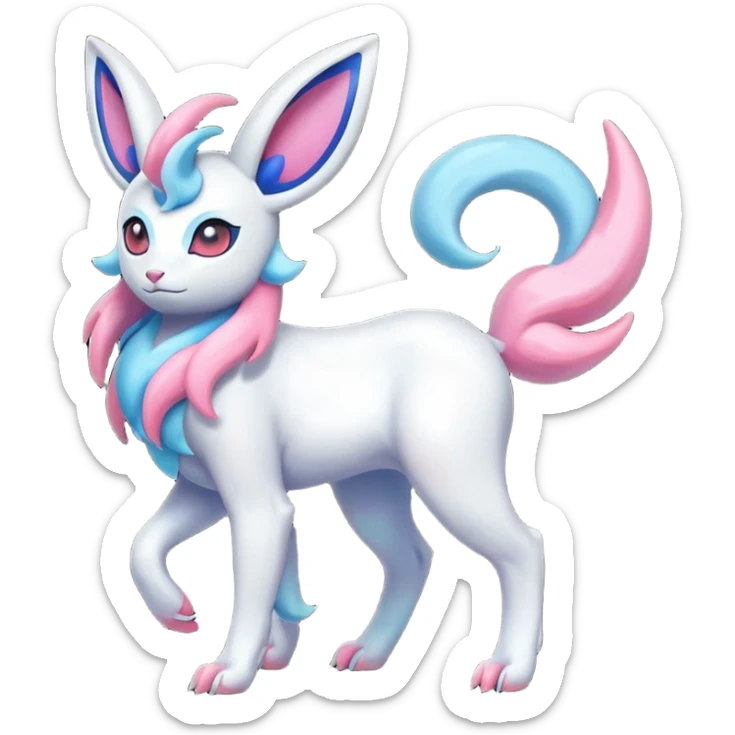Absol-Lumineon-Sylveon-Amauara-Fakémon-hybrid-creature (full body)  sticker