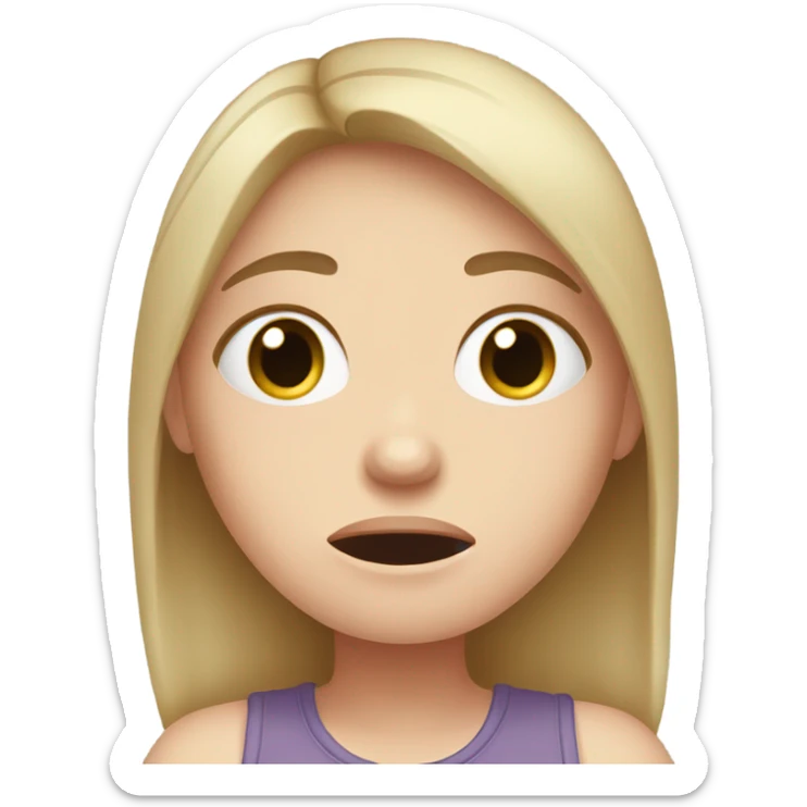  White girl ashamed of herself of hiding and covering face in hands sticker