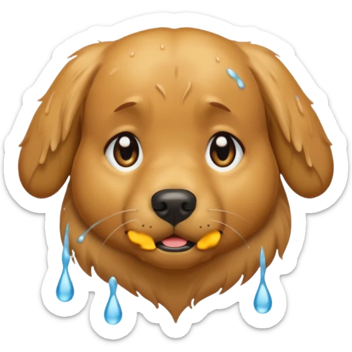 I want an emoji of a goldenretriever who is crying sticker