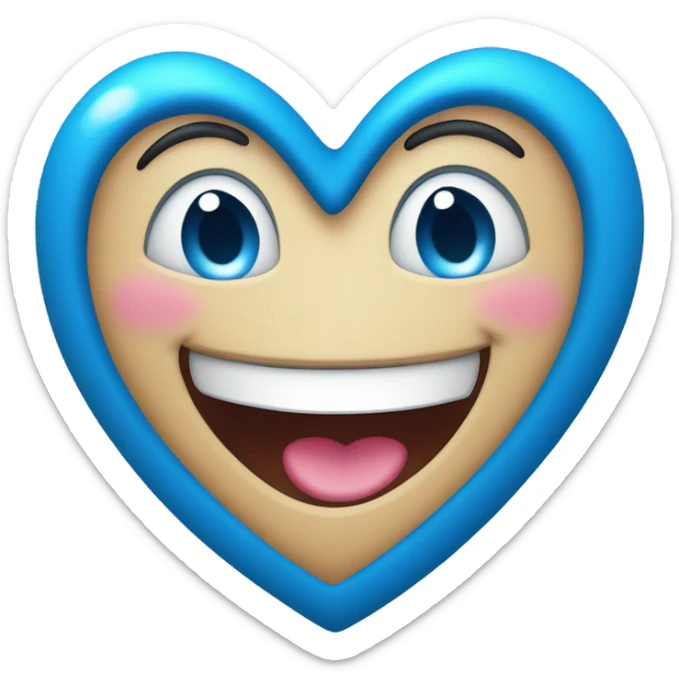 Happy blue heart sticker