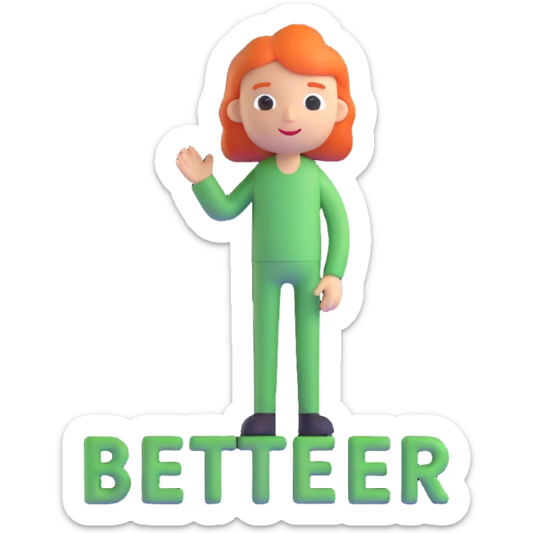 cool product owner named Peleg working at a game company in Israel with the name 'Better' featured, fun energetic modern vibe sticker
