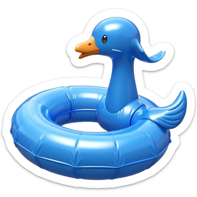 3D render of Water Wings made of shiny inflatable vinyl, visible seam lines, air valve, highly reflective plastic texture, pool toy aesthetic. sticker