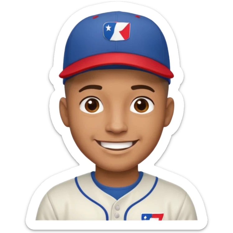 brown skin latino male with buzz cut wearing a puerto rico baseball cap sticker