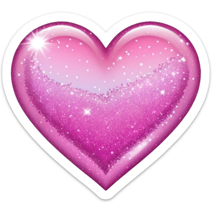 glitter heart in shades of only pink that ombres sticker