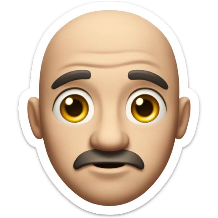 The character "Heavy" from the game tf2 as an emoji. VERY in the style of emojis, just his face sticker