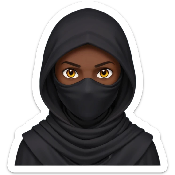 desert assassin portrait, head and shoulders only, dark hood, face scarf, mysterious glowing eyes, stealth vibe, 3D cartoon, mobile game icon style, clean background, no text, no watermark
 sticker