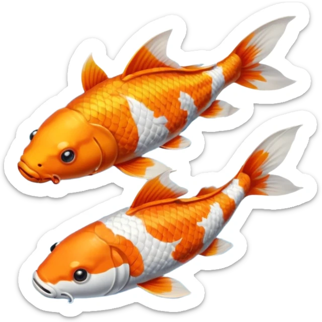 Two "koi" fishes male and female, wearing glasses. sticker