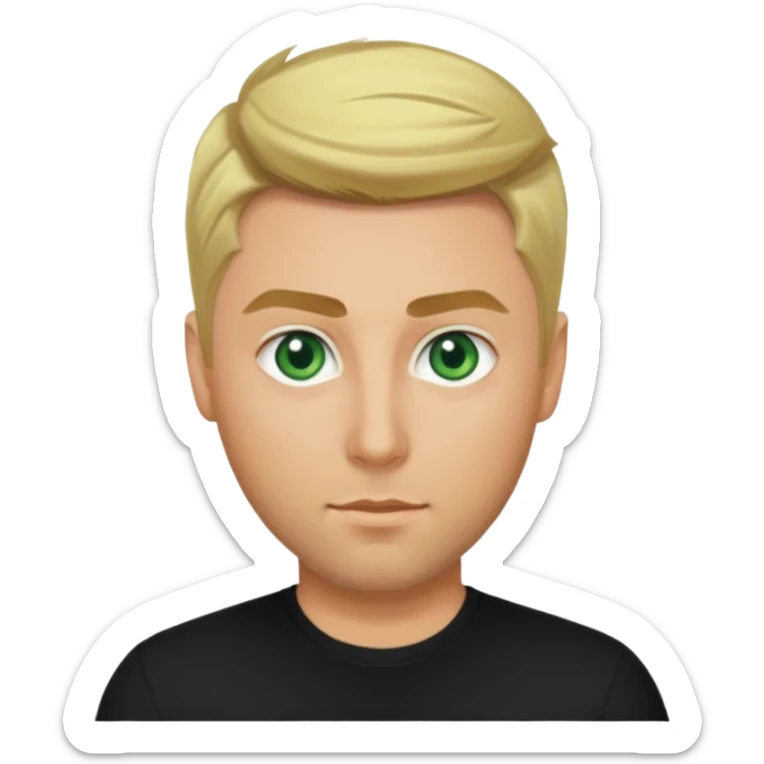 Lance Bass green eyes, blonde hair, black shirt sticker