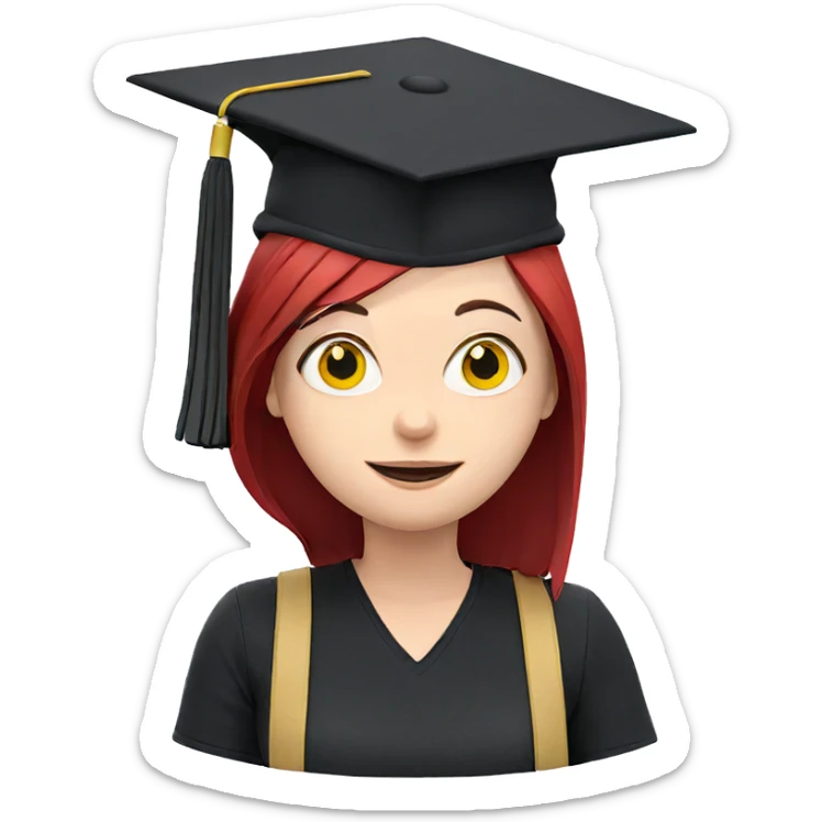 smiling girl with yellow eyes sticker