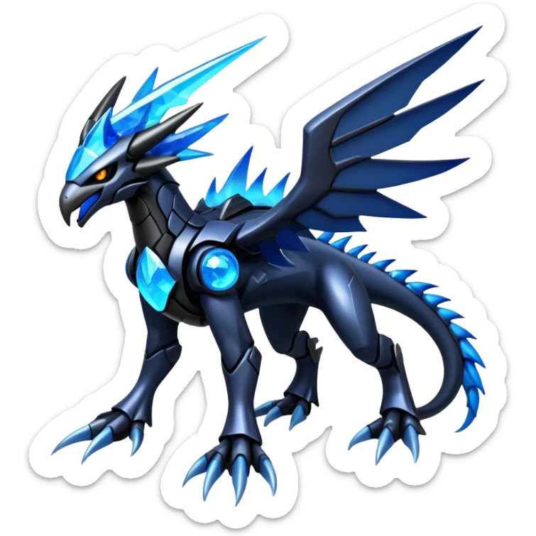 Punk’ish Edgy Futuristic Badass Dark Gothic Zekrom-Dialga-Aurorus-Amaura-Hybrid-Creature sticker
