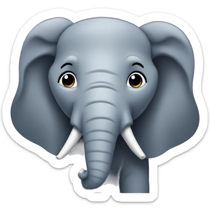 Elephant with curly hair  sticker