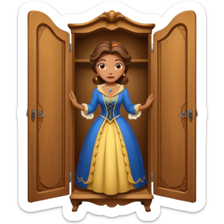 A middle-aged lady character from the fairy tale Beauty and the Beast — she was turned into a wardrobe by magic, while retaining the wardrobe's original form and having an anthropomorphic face. sticker