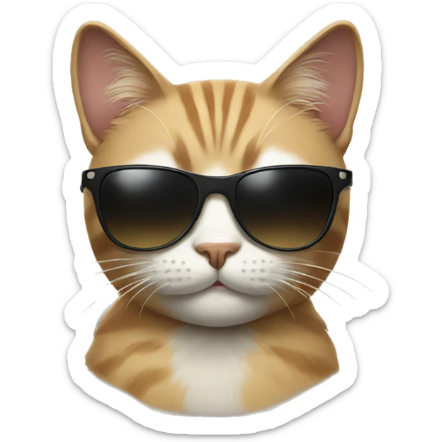 Cat with sunglasses sticker