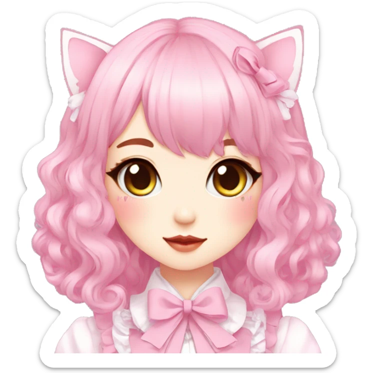 Pastel Kawaii Cute Beautiful Elegant Pretty Anime Punk Lolita Catgirl sticker