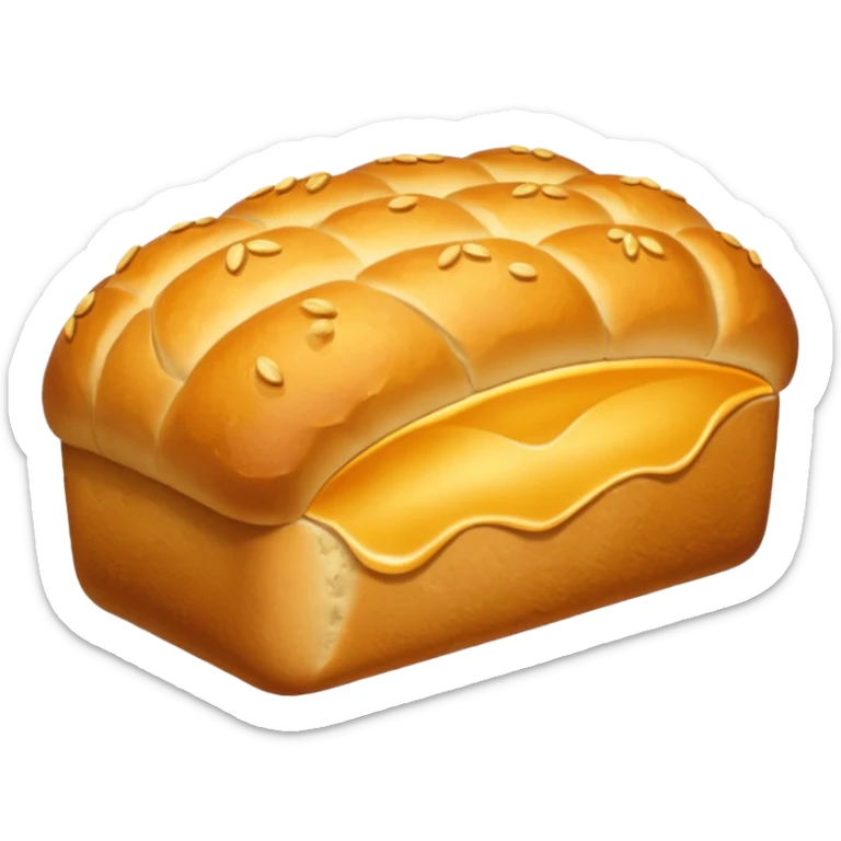 A golden loaf of bread with a crisp crust and a small rising steam curl. sticker