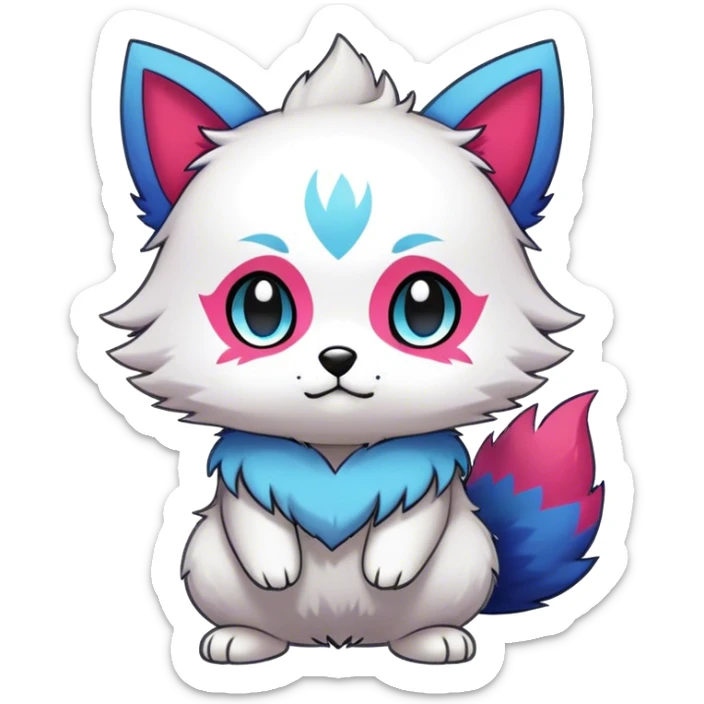  High quality Cute Cool Kawaii edgy Pretty Chibi Fur-Sona Colorful Fakemon Full Body sticker