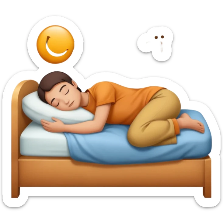 emoji of a person sleeping on top of the word 'opportunity' with transparent background alpha channel sticker