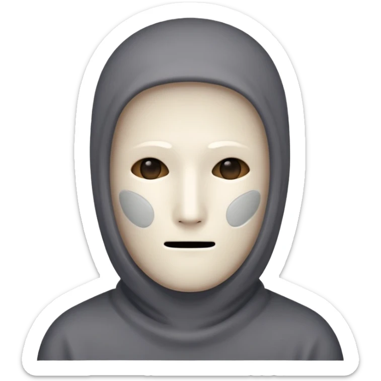 noface no gender yüzü tamamen açık gerçekçi ve gri sticker