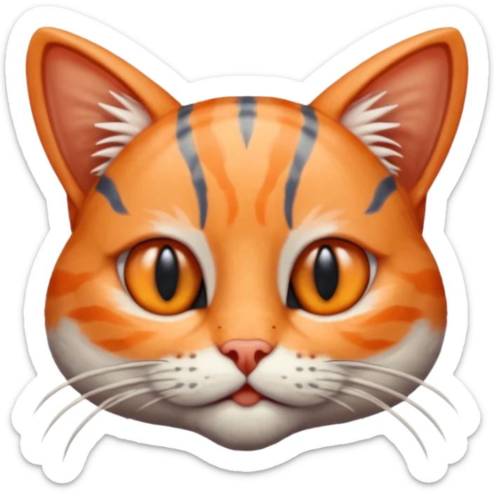 Half Shrimp Half Cat - gray and orange cat head and shrimp body named Trippi Troppi sticker