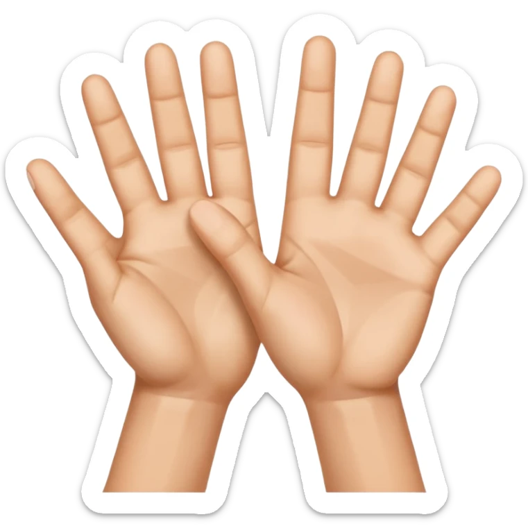 Similar to the heart hands emoji, this emoji should show a triangle created by the fingers of the hands where the two thumbs form the first side of the triangle and the remaining four fingers of each hand create one side each sticker