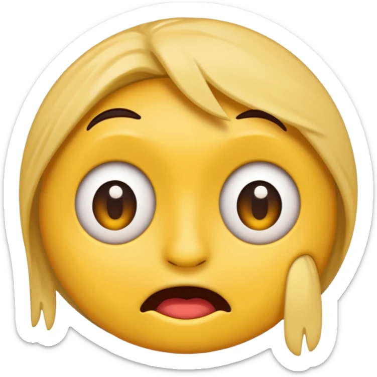 cartoon sticker of a colorful and cheerful confused and puzzled emoji, no text, suitable for WhatsApp and Instagram sticker