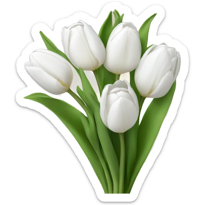 White tulips  sticker