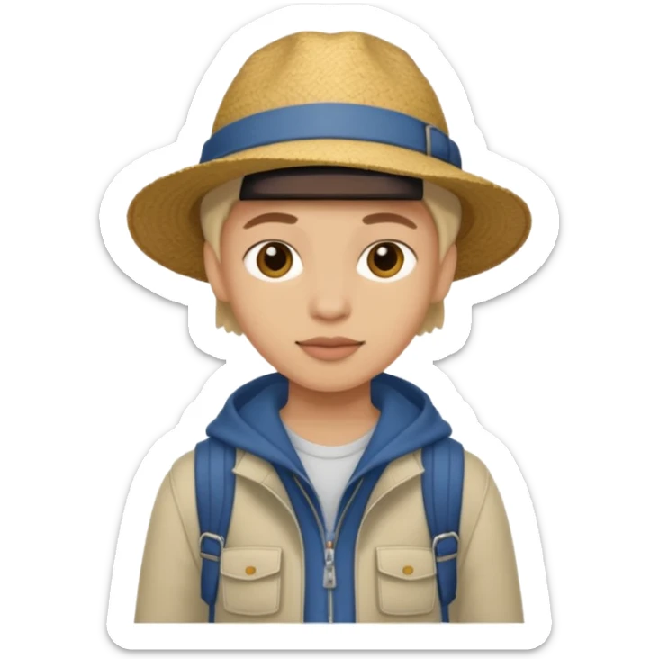 Traveler character with Casual but neat travel outfit sticker