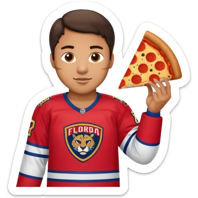 The galaxy with a with a Florida Panthers player
With a taco truck and a pizza truck
 sticker