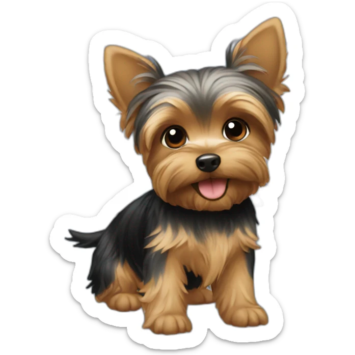 flying yorkie with wings sticker