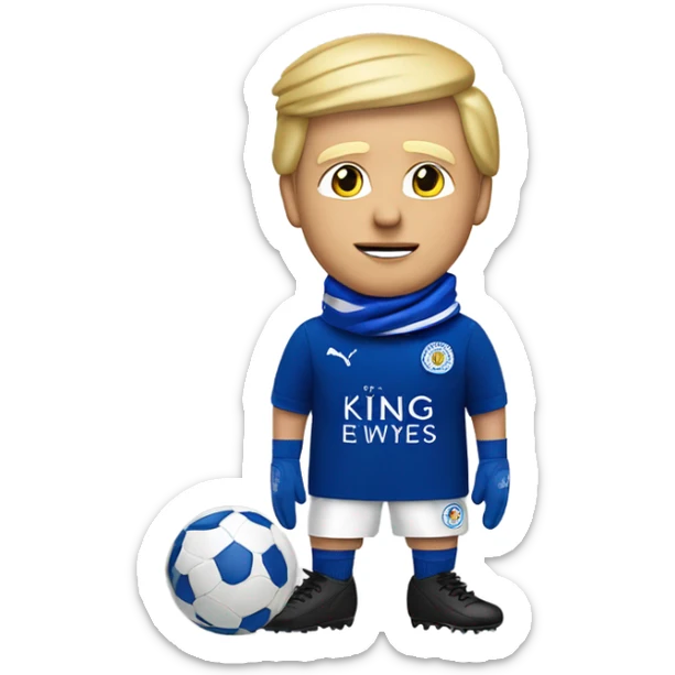 Donald trump as a Leicester city football supporter with football boots sticker