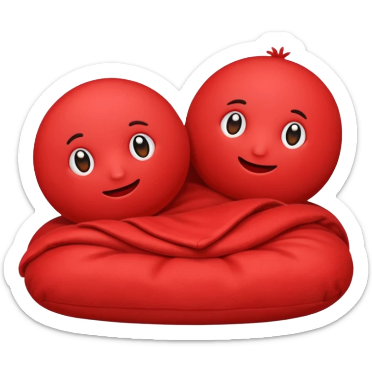 Red emojis cozy sticker