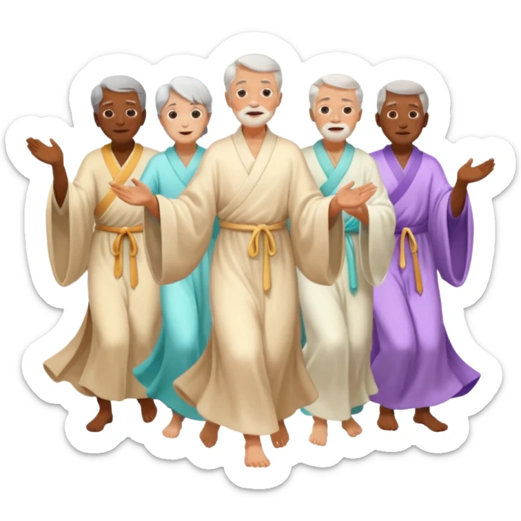 an emoji showing older people with power of $MOVEMENT, ethereal sticker