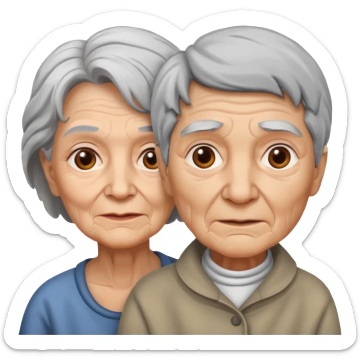 lo mismo que estas haciendo solo coloca alado de la abuela un hombre joven  sticker