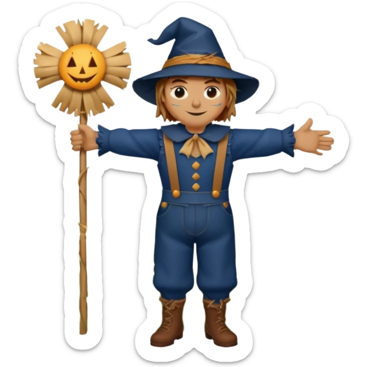 The Scarecrow from The Land of Oz with dark blue outfit sticker