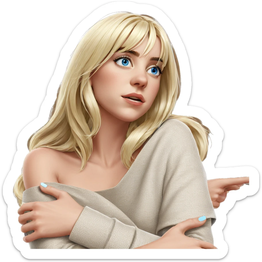 blonde girl with blue eyes sticker