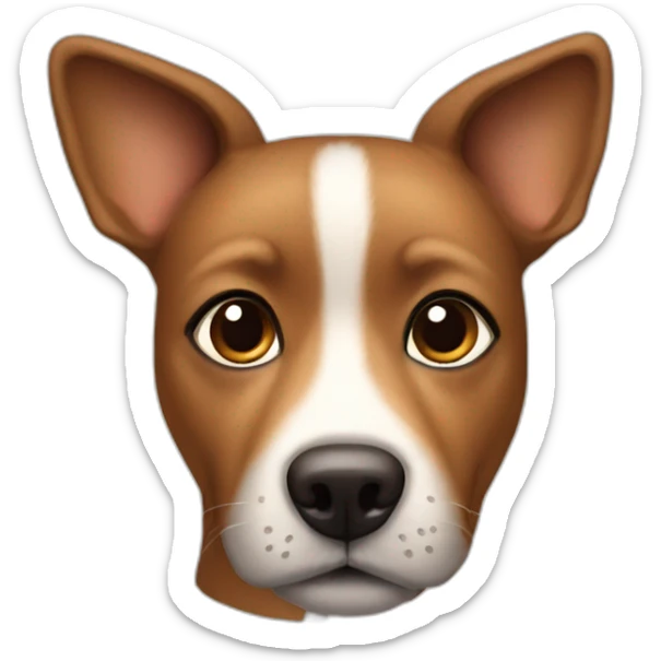 small brown dog face sticker