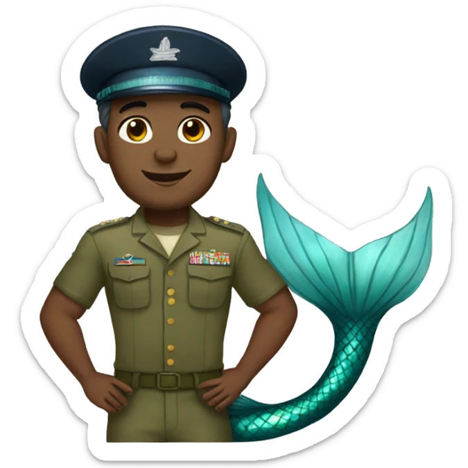 military male mermaid sticker
