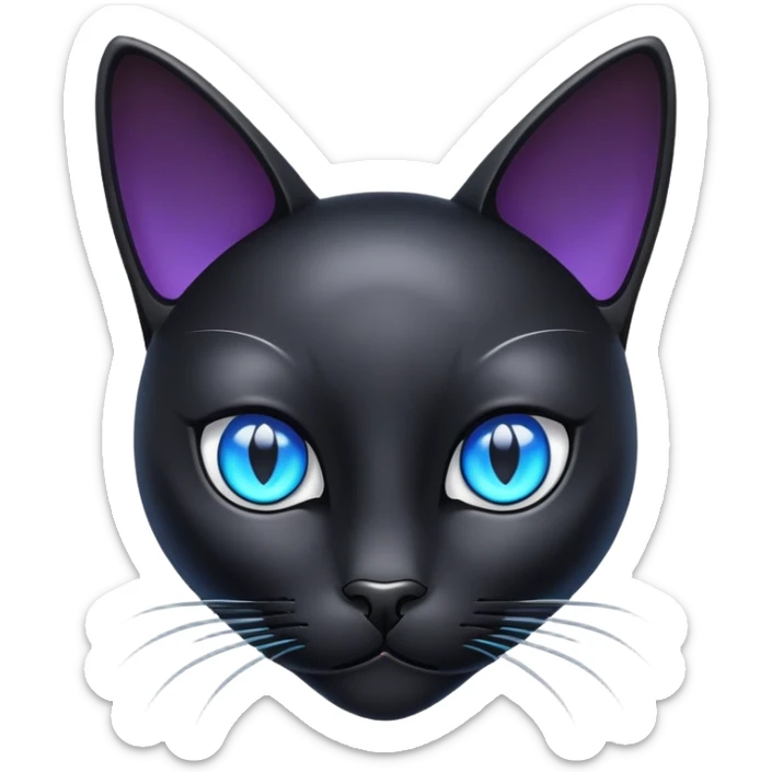 black Cats with blue eyes body sticker