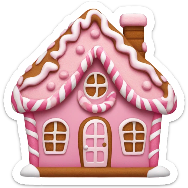 Pink gingerbread house sticker