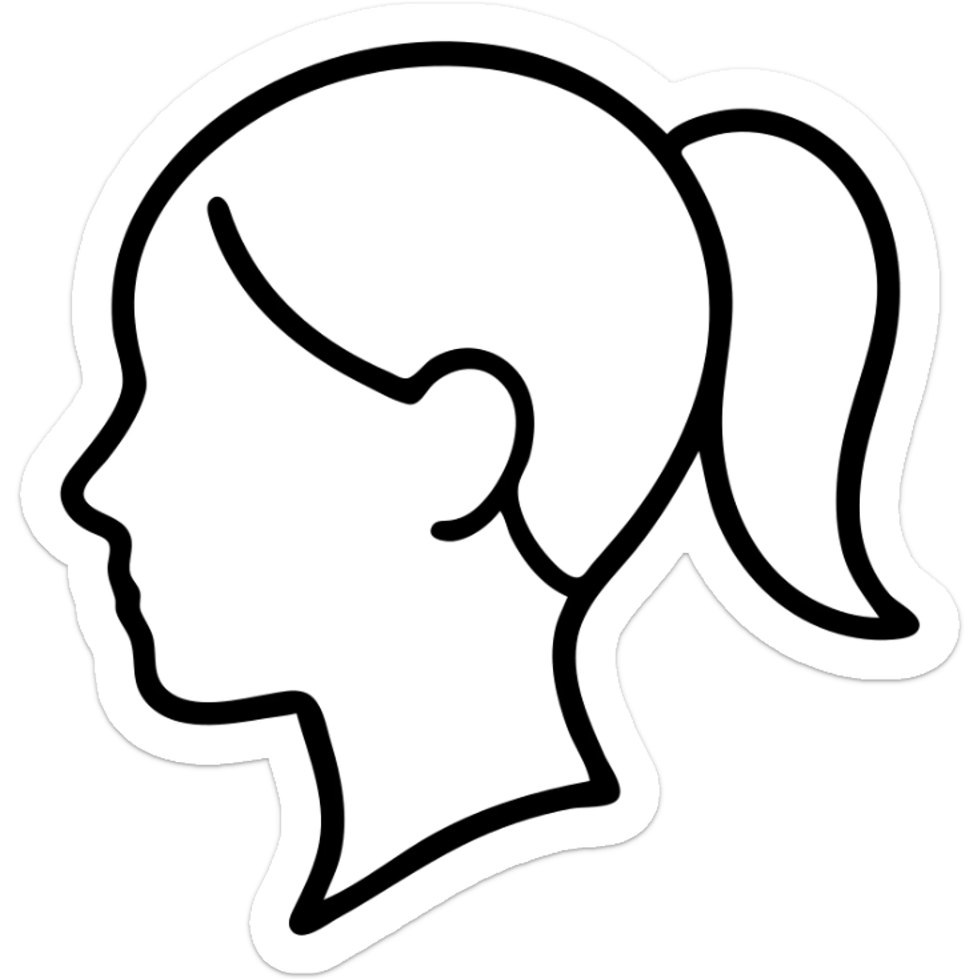Girl with ponytail sticker
