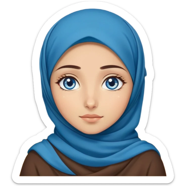 Turkish beautiful finish Konya girl blue eyes with starry night hijab and watching the sky on the ground  sticker