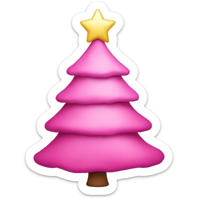 Pink Christmas tree sticker