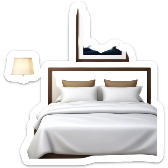 A dimly lit white bedroom. The bed is neatly made, and a glass of water sits beside a book on a cozy nightstand. Soft lighting signals a peaceful wind-down, representing the calm and control that comes from reclaiming your evenings. sticker