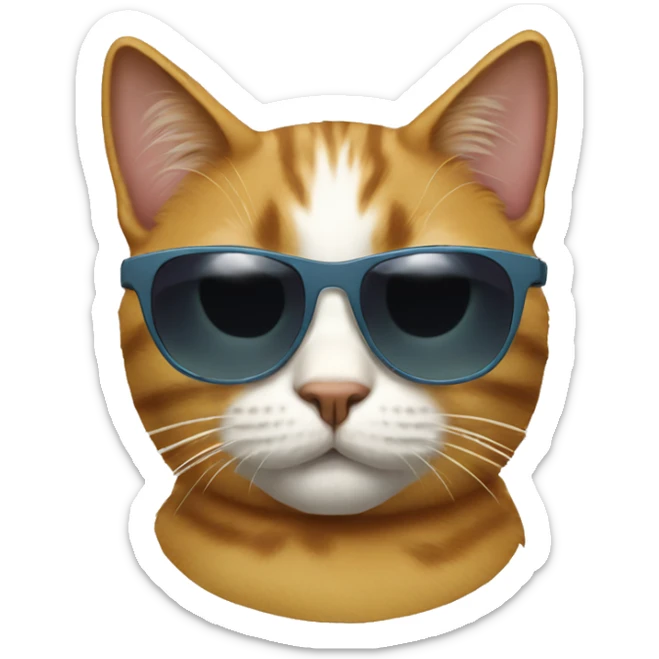 Cat with sunglasses sticker